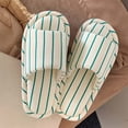 thumbnail image 6 of AUDeals Women Men Stripe Slippers Open Toe Cotton Linen Slide Sandals Soft Soled Lightweight Home Shoes Anti Slip Lounging (Light Green, 8), 6 of 9