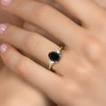 thumbnail image 4 of Gem Stone King 18K Yellow Gold Plated Silver Black Onyx and White Created Sapphire Engagement Ring for Women | 2.50 Cttw | Oval 9X7MM | Gemstone December Birthstone | Size 6, 4 of 6