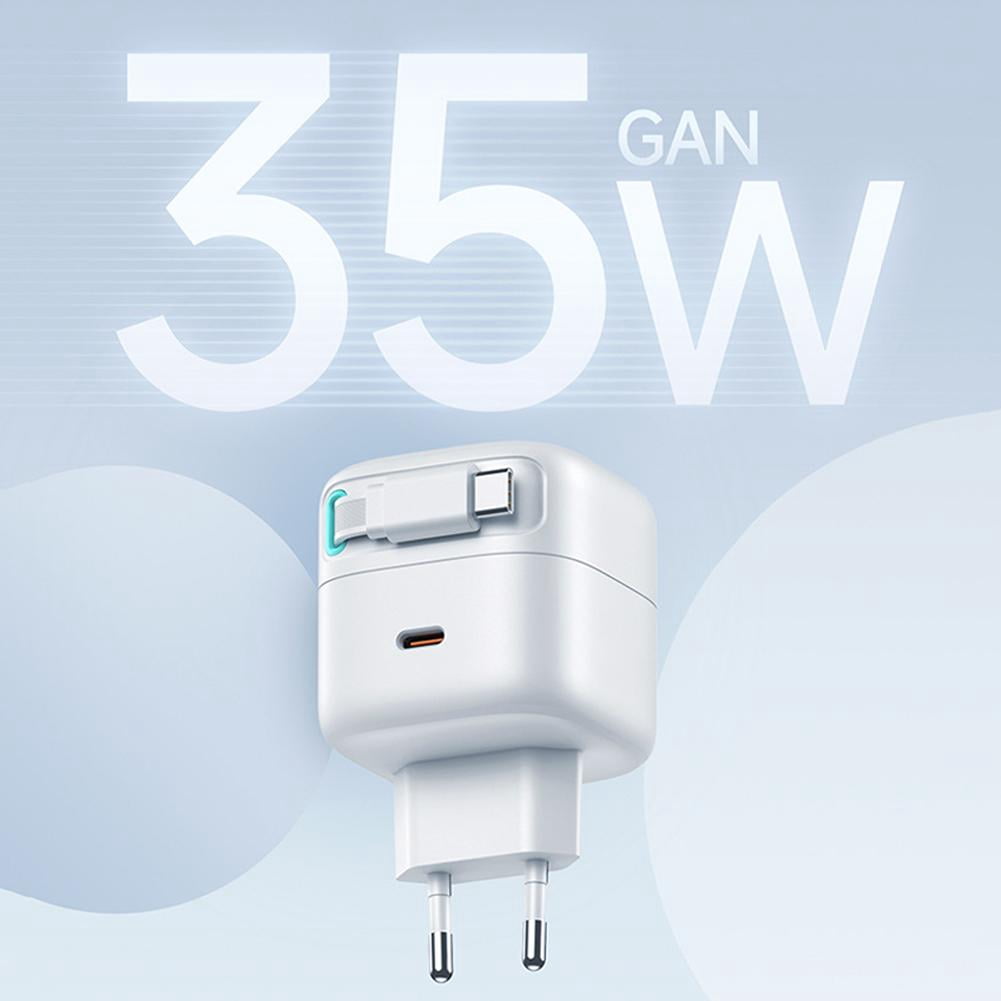 35W GAN Fast PD Charger USB C Ports Retractable Type C Cable TGY