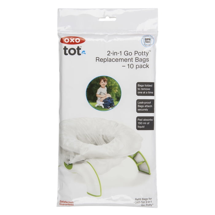 Aqua NEW OXO Tot 2in1 Go Potty Baby Toddler Travel Potty Seat w Disposable Bags 