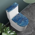 thumbnail image 2 of COEQINE Dark Blue Marble Star Toilet Lid Cover and Toilet Tank Cover, Machine Washable Stretchable Replacement Toilet Cover 2 Piece Set for Home Bathroom Decoration, 2 of 7