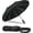 black, variant on 42-Inch Umbrella , Windproof Automatic Open/Close with Carabiner Handle, UPF 99+ UV Protection Folding Travel Umbrella for Rain and Sun