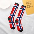 thumbnail image 6 of Norway Flag Knee High Socks for Women Long Leg Warmers Socks, 6 of 7