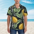 thumbnail image 4 of Bixox Men's Hawaiian Shirts Men's Hand Drawn Citrus Fruits Elegant Lemons Print Short-Sleeve Shirt-Medium, 4 of 8