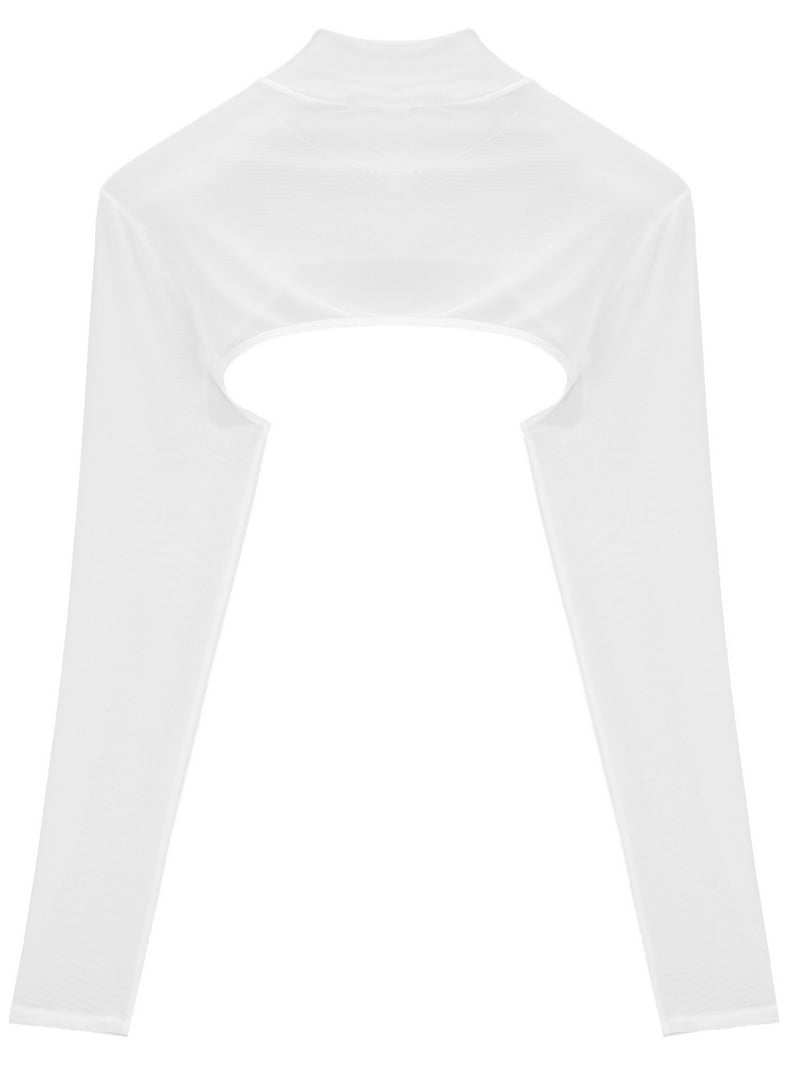 Sxiwei Mens Long Sleeve Turtleneck Pullover Half Crop Top