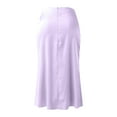 thumbnail image 5 of MIXUE Skirts For Women Summer Solid Color High Waist A Line Elegant Casual Midi Skirt Outwear,Purple,L, 5 of 5