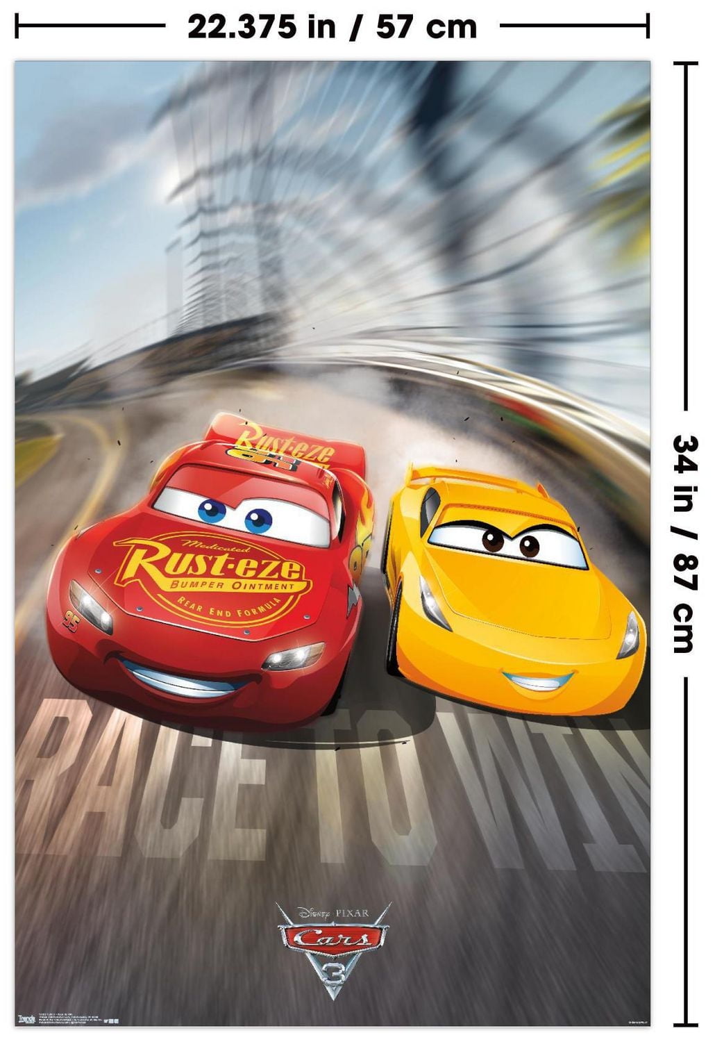 Disney Pixar Cars 3 - Race to Win Wall Poster, 22.375" x 34"