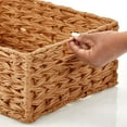 thumbnail image 5 of mDesign Woven Farmhouse Pantry Food Storage Bin Basket Box, 3 Pack, Camel Brown, 5 of 8