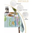 thumbnail image 5 of Happy Easter Rectangle Tablecloth, Spring Colorful Eggs Butterfly Teal Wood Grain Waterproof & StainResistant Tablecloth, Washable Oil-proof Table Cover for Dining/Party/Wedding/Buffet 60x84 In, 5 of 9