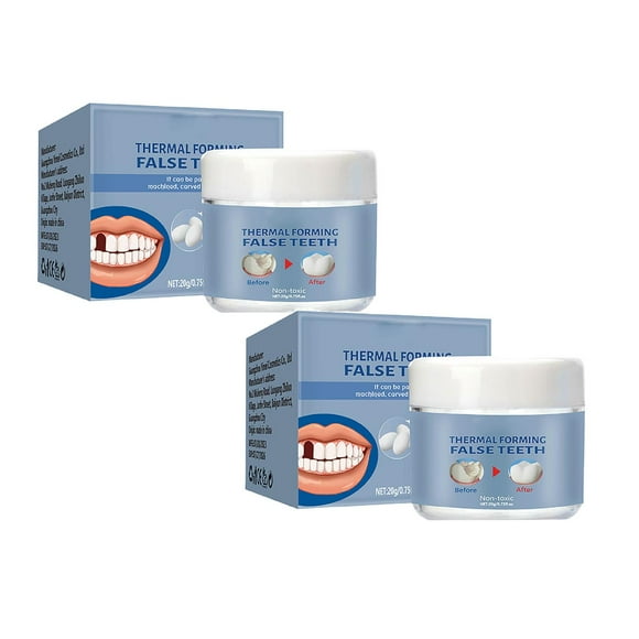 YisangMZ Thermal Forming Moldable Teeth Gap Filler 2pc False Teeth Easy Application Long Lasting Fix Enhancer