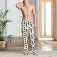 thumbnail image 5 of Uemuo Pirate Theme Pattern Men's Wide Leg Palazzo Lounge Pants with Pockets Light Weight Loose Comfy Casual Pajama Pants-X-Large, 5 of 9
