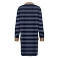 thumbnail image 6 of Ovticza Womens Button Down Shirts Casual Long Sleeve Dress Shirt Striped Print Oversized Work Blouse Top Navy 5XL, 6 of 6