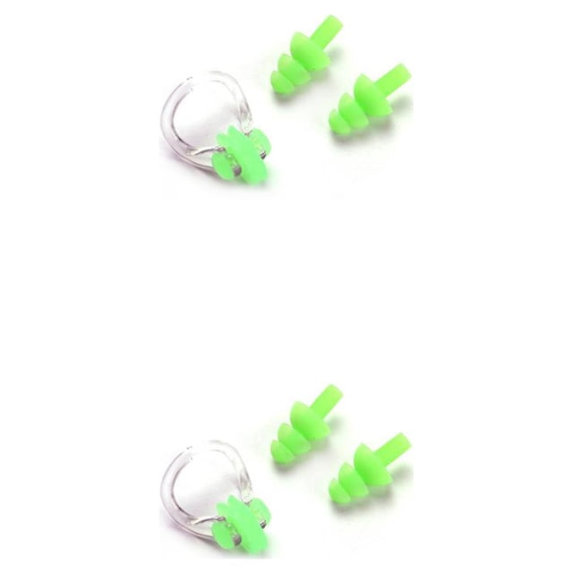 ZLight Silicone Waterproof Nose Clip Swimming Non-slip Earplug Ear Protector Green 2Set