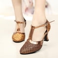thumbnail image 2 of Oyedens Latin Dance Shoes for Women Ballroom Dancing Prom Shoes Woman Salsa T-Strap Kitten Dress Pump, 2 of 5