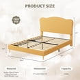 thumbnail image 2 of Forrado yellow tamaño individual marco de cama para para niños con cute bouclé velvet cabecero, no box spring required, easy to assemble y durable, 2 of 7