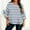 Gray, variant on Women’s Oversize Stripe T-Shirt Summer Capris Sleeve Round Neck Loose Comfy Casual Outfit,Green,L