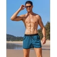 thumbnail image 3 of COOFANDY Mens Board Shorts Mesh Liner Summer Beach Bathing Suit 3 Inch Swim Trunks Light Blue, 3 of 7