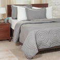 thumbnail image 4 of Lavish Home 66-41-K-S King Solid Embossed Quilt Set , Silver - 3 Piece, 4 of 4