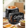 thumbnail image 4 of Black Coffee Vintage Small Toaster Cover 2 Slice, Kitchen Appliance Covers, Farmhouse Coffee Cup Bean Toaster Oven Cover with Loop, Bread Machine Cover Polyester Dust Cover Protection, 4 of 4