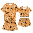 thumbnail image 5 of Halloween Matching Family Pajamas, Halloween Couple Matching Pajamas Set, SpookyBlack Cat Ghost Pumpkin Print Crop Top & Shorts, Summer Loungewear,Fun Holiday Nightwear for Parties & Gatherings, M, 5 of 6