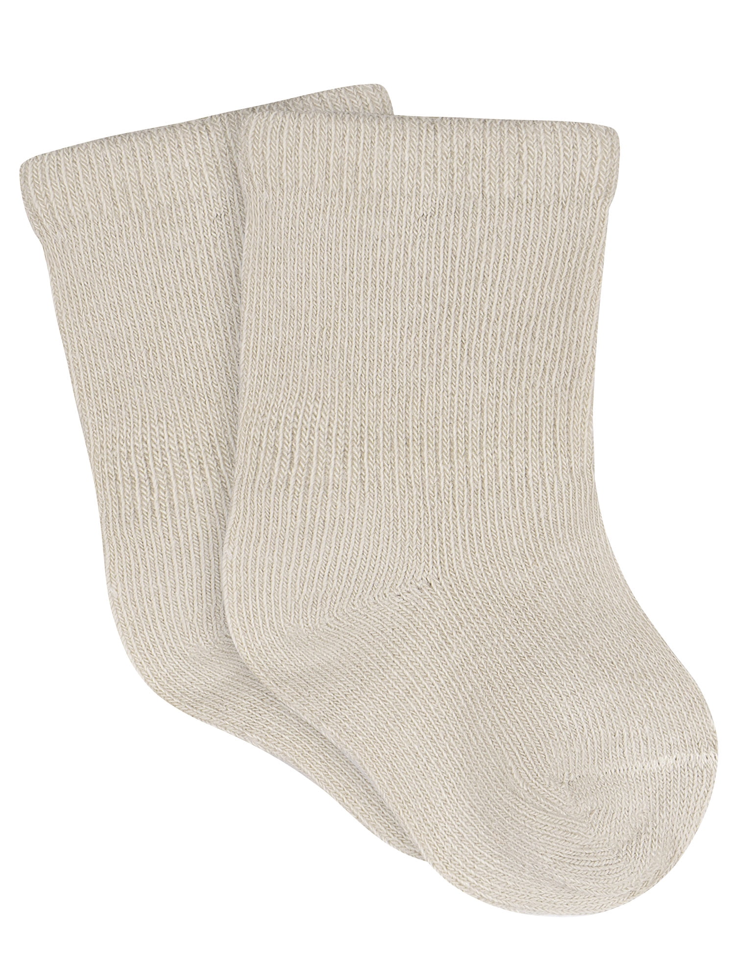 Gerber Baby Neutral Wiggle Proof Jersey Crew Socks, 4-Pack, Sizes 0/6 Months - 6/12 Months