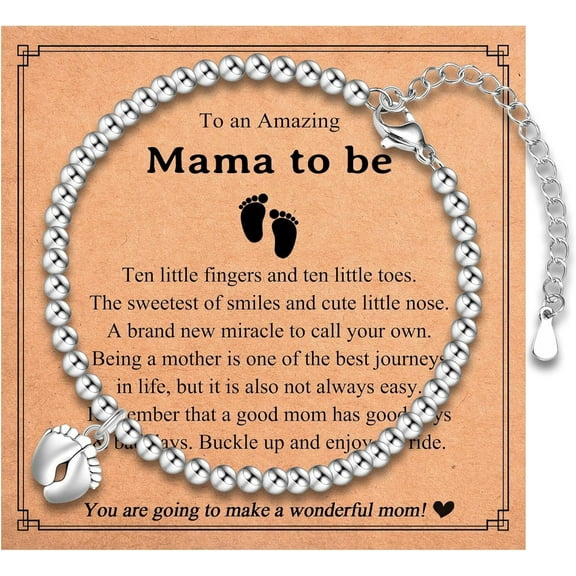 Gifts for New Mom, Pregnant Mom, Baby Feet Charm Bracelet Jewelry, First Mother's Day, Birthday, Christmas, Pregnancy Gifts
