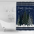 thumbnail image 4 of Navy Blue Christmas Tree Shower Curtains for Bathroom Waterproof Fabric Bath Curtains Decor Bath Tub Curtain Xmas Tree Snowflake Plaid Decorative Shower Curtain Sets with 12 Hooks, 72x72 Inch, 4 of 6