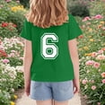 thumbnail image 6 of SGFCWSX Girls Short Sleeve T-Shirt, Kids Graphic Summer Breathable Top, Casual Everyday Tees Green Size 9-10 Years, 6 of 6