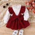 thumbnail image 3 of OSOLU Children Girls Clothing Sets Long Sleeve Adorable Bowknot Dress and Tops with Leggings Daughter Daily Wear Vacation Playful Sets, 3 of 9