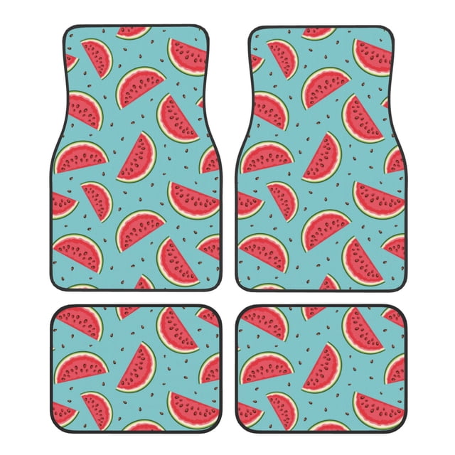 Disketp Watermelon for Crystal Velvet Car Mats Four-Piece Set,All-Season Automotive Protection, Vehicles, Cars, Trucks, and SUVs,Anti-Slip Design
