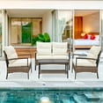 thumbnail image 3 of EAGLE PEAK 4 Pieces Patio Furniture Set Outdoor Wicker Conversation Set Outdoor Patio Chairs, 3 of 8