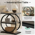 thumbnail image 3 of Tribesigns End Table, Narrow End Table with 3 Storage Shelves, Wood Side Table with Black Metal Frames, 3 of 8