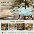thumbnail image 6 of Round Outdoor Tablecloth with Umbrella Hole and Zipper, Blue Coastal Tablecloth with Elastic Waterproof, Summer Nautical Beach Coral Starfish Patio Table Covers for 36" - 44" Picnic Pool Tables, 6 of 9