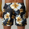 thumbnail image 4 of OGLCCG Swim Trunks for Men Hawaiian Floral Print Drawstring Elastic Waist Swim Shorts with Pockets Casual Summer Beach Shorts, 4 of 5