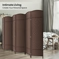 thumbnail image 5 of 6-ft Folding Room Divider with Diamond Design, 6-Panel No Assembly Required, Freestanding,Coffee, 5 of 7
