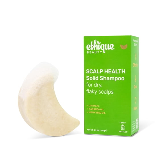 Ethique Scalp Health Shampoo Bar para cuero cabelludo seco y escamoso con picazón y avena - Sin plástico, vegano y sin crueldad 3 88 oz - Anteriormente Heali Kiwi