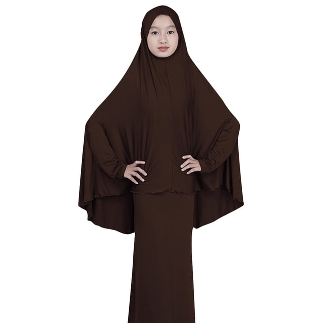 Babysbule Ensemble Hauts et Femmes Liquidation Blouse Musulmane Arabe Fille Ado Moyenne Robe Couleur Unie Ensemble Deux Pièces Économies d'Automne