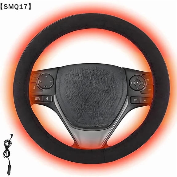 12V Heated Steering Wheel Cover Warm In Winter Universal Fit Steering Wheel Protector Outer For Cars Truck Car Accessories【SMQ】