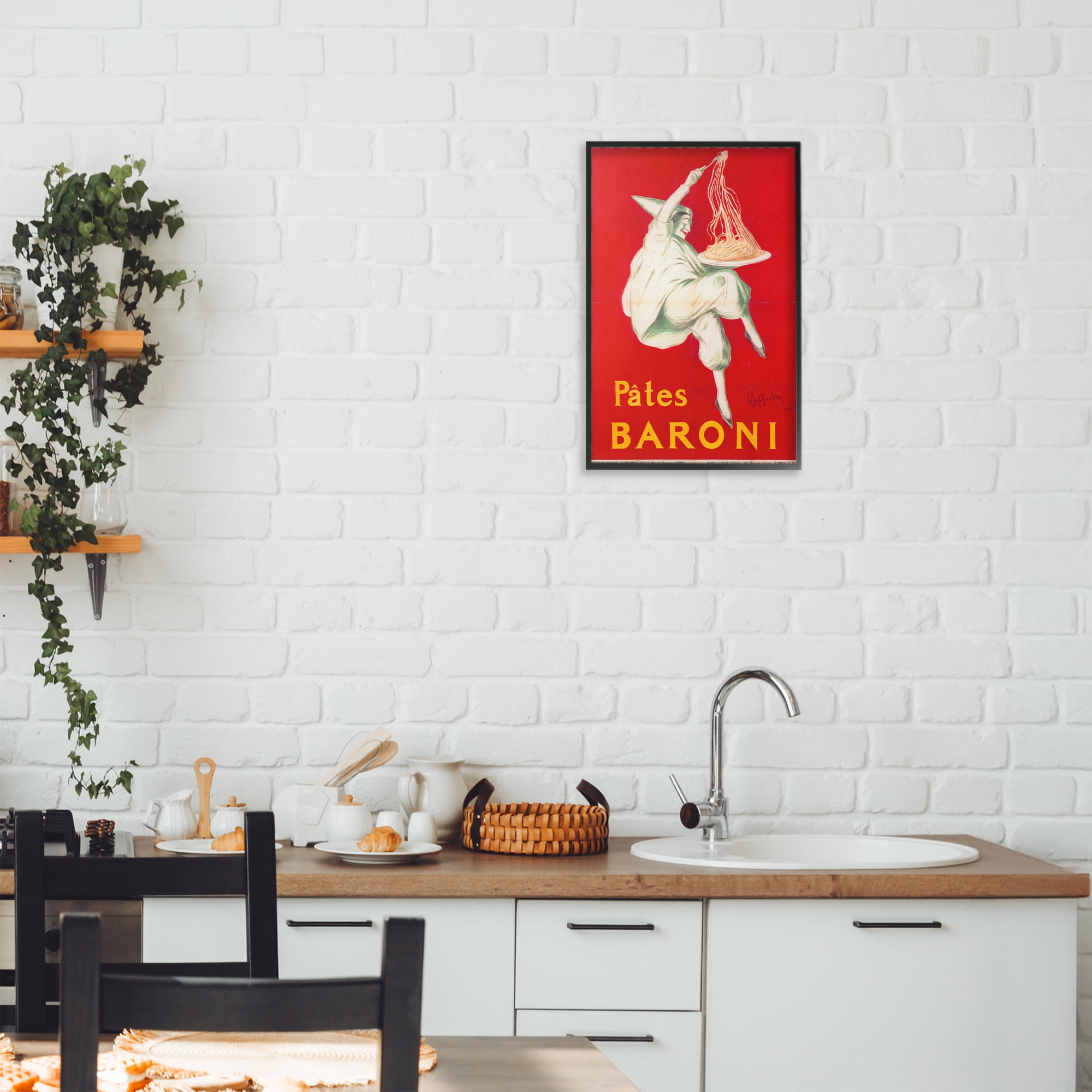 Stupell Industries Pates Baroni Advertisement Black Framed Giclee Art, design by Vintage Hustle