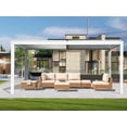 thumbnail image 5 of Domi Outdoor Living 10x16FT Louvered Pergola with Adjustable Steel Roof, Durable Metal Frame, Efficient Drainage System for Backyard, Garden and Lawn, White, 5 of 8
