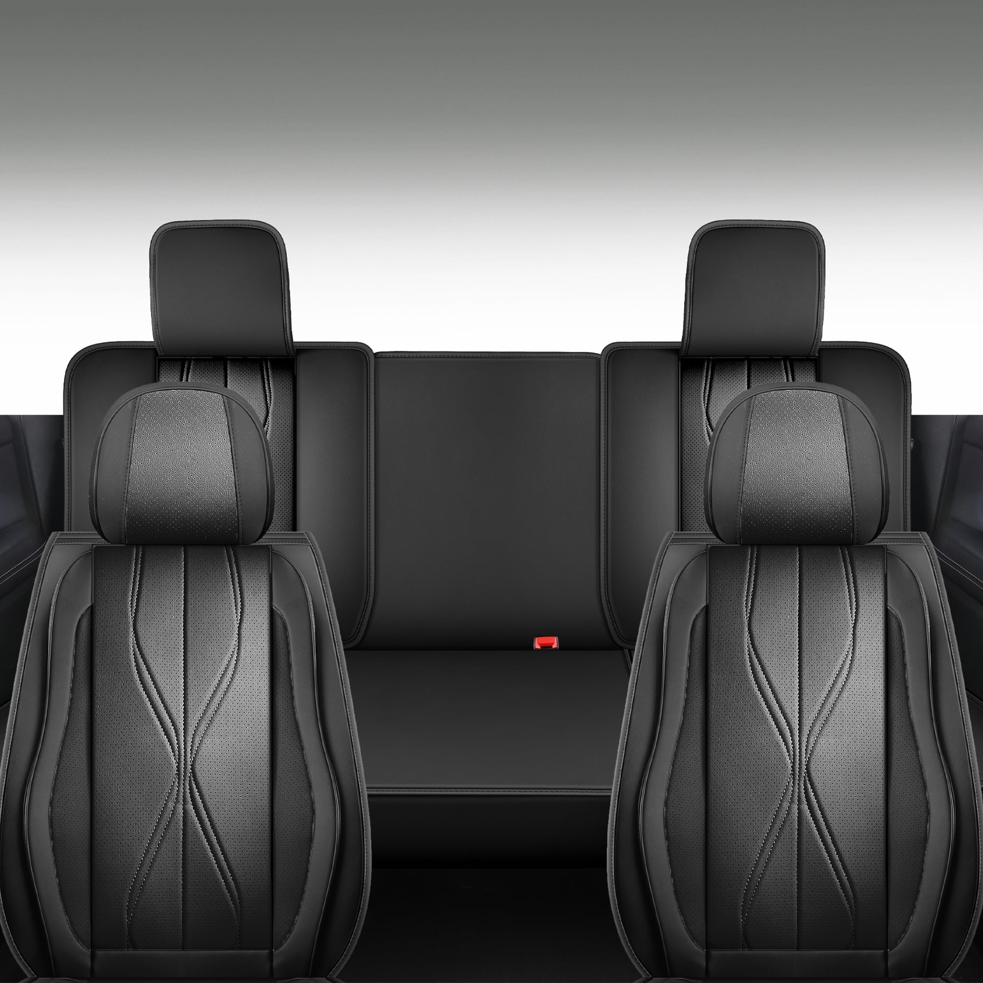LINGVIDO F-150 Waterproof Faux Leather Automotive Seat Covers Fit for Ford 2009-2026 F150 F250 F350 F450 Super Duty Crew Cab XL XLT Lariat King Ranch Platinum