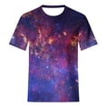 thumbnail image 5 of GUZYING Graphic Tees for Women Plus Size Tops for Women Fashion Women's Starry Print Casual Fashion Short Sleeve Tops Blouse(Light Purple,L), 5 of 6