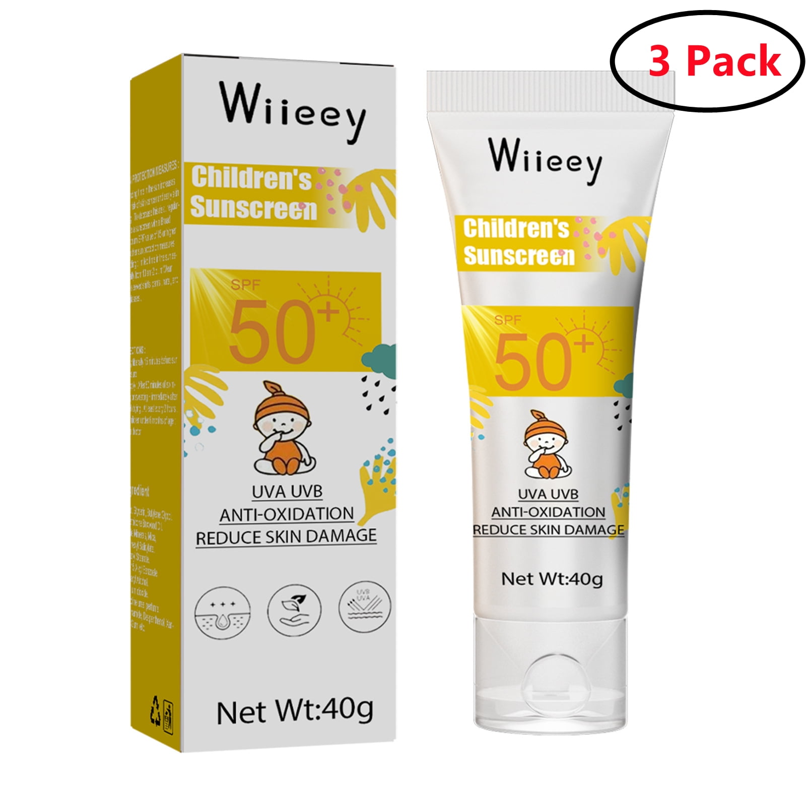 3 Pack SPF 50 Baby Sunscreen Lotion UVA UVB Protection | Water Resistant |Non Allergenic