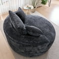 thumbnail image 6 of Round Accent Chair, 360 Swivel Chenille Barrel Chair, Fluffy Modern Sleeper for Living Room, Bedroom, Reading Room and Lounge, 6 of 7