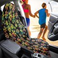 thumbnail image 4 of Uourmeti Colorful Floral Bucket Seat Towel Cover, Washable Plush Microfiber Terry Cloth Cover, Non-Slip Back for Cars and Trucks, 4 of 7