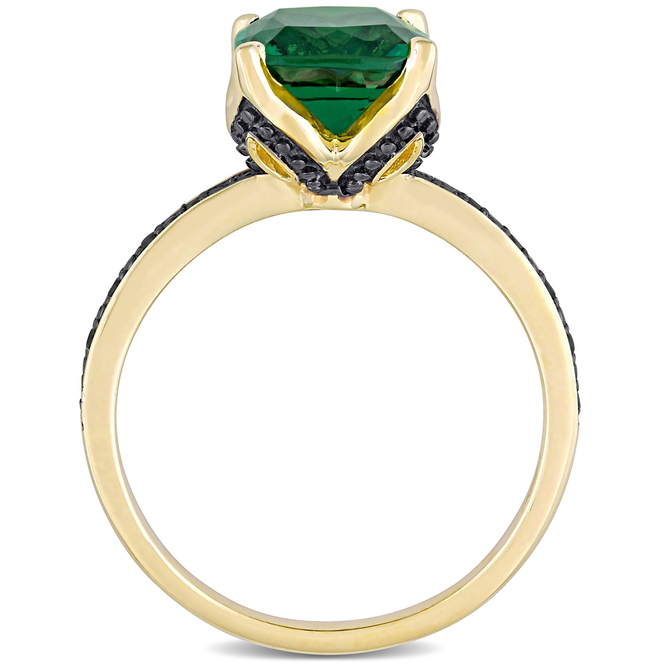 Everly Women's Created Emerald 10k Yellow Gold Ring