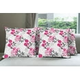 thumbnail image 6 of Ambesonne Floral Throw Pillow Cover 4 Pack, Nostalgic Leaf and Flowers, 20", Magenta Dark Grey White, 6 of 7