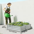 thumbnail image 3 of Outsunny Ensemble de 2 Bacs de Jardin Surélevés, Jardinière Galvanisée, Argent, 3 of 10