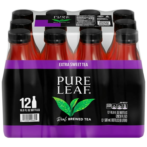 Pure Leaf Extra Sweet Iced Tea, Bottled Tea Drink, 16.9 fl oz, 12 Pack Bottles