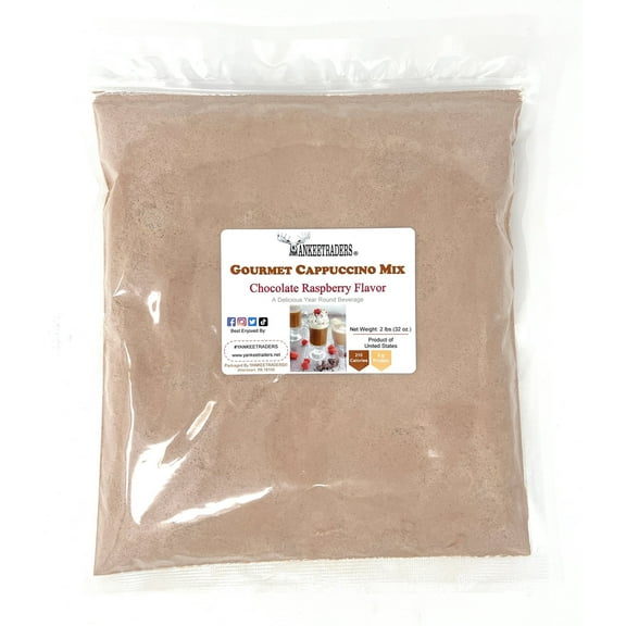YANKEETRADERS Instant Chocolate Raspberry Cappuccino Mix, 2 Lb (Make Hot, Iced or Frozen)
